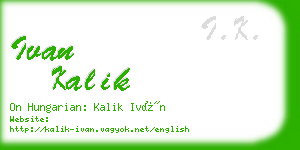 ivan kalik business card